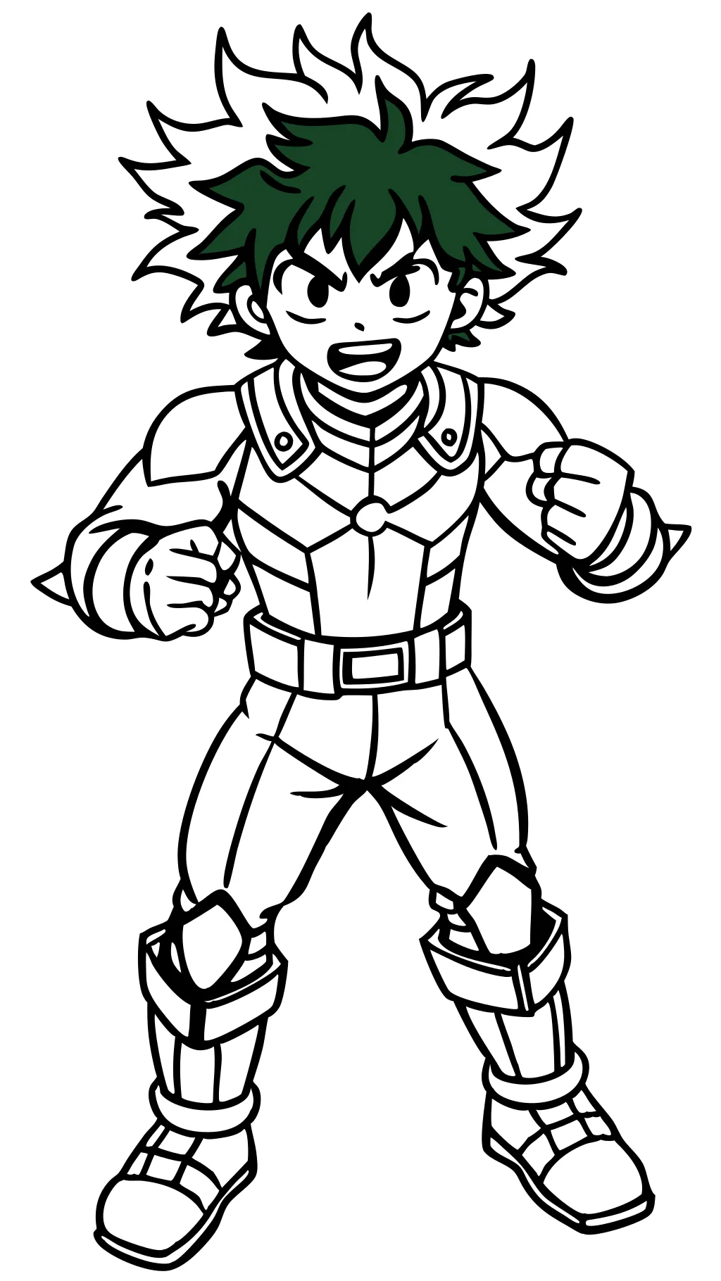 coloriage de deku mon héros universitaire